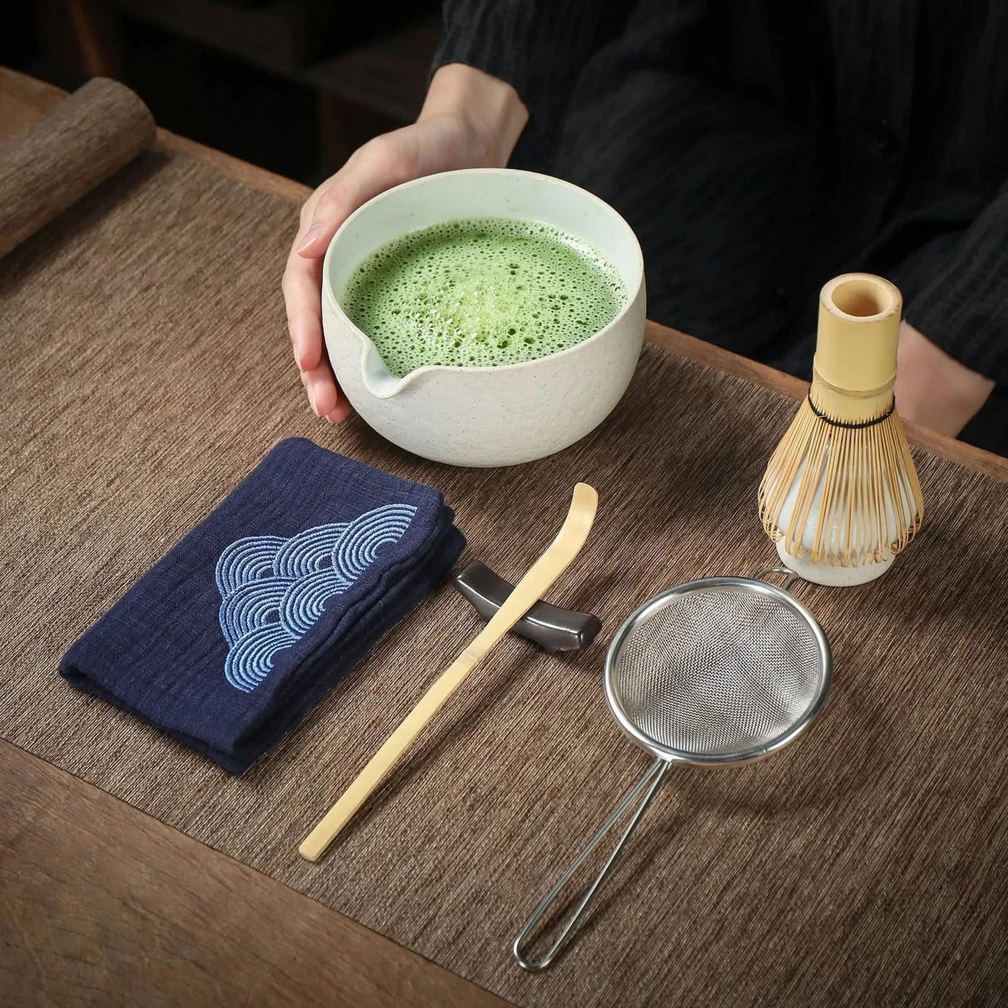 Premium Matcha Ceremony Set - Dusty Lava White