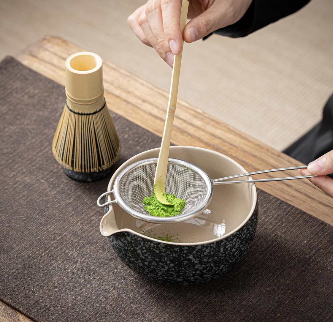 Black marble 7 piece matcha set