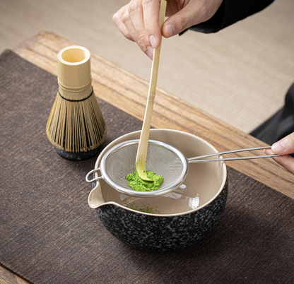 Black marble 7 piece matcha set