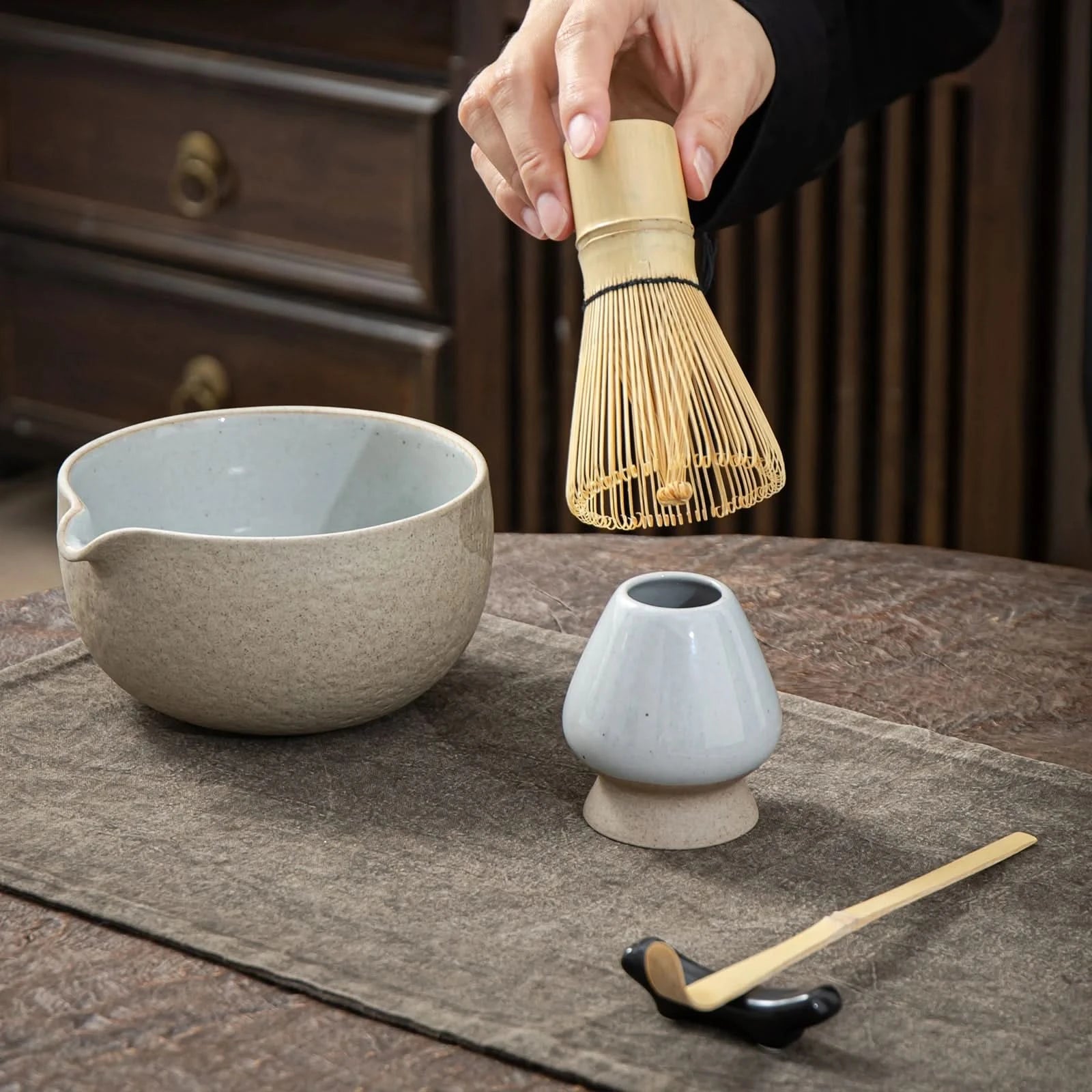 Dusty grey 7 piece ceremonial matcha set