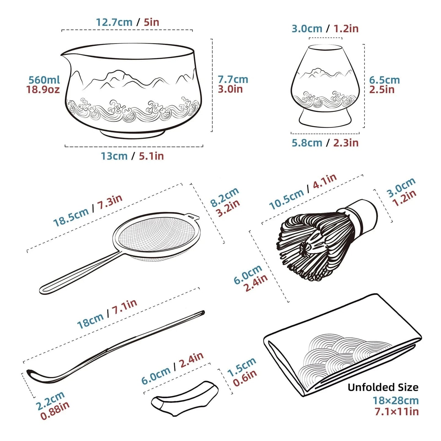 Matcha 7-piece high quality set