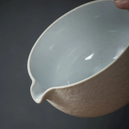 Matcha Tea 7-piece set dusty white lava bowl