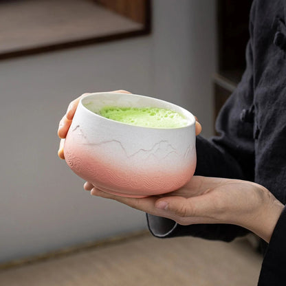 Pink mountain matcha set