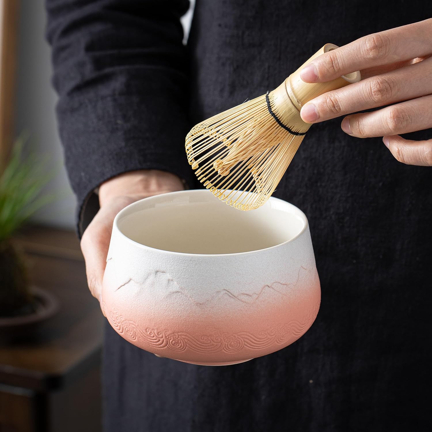 Pink mountain matcha set